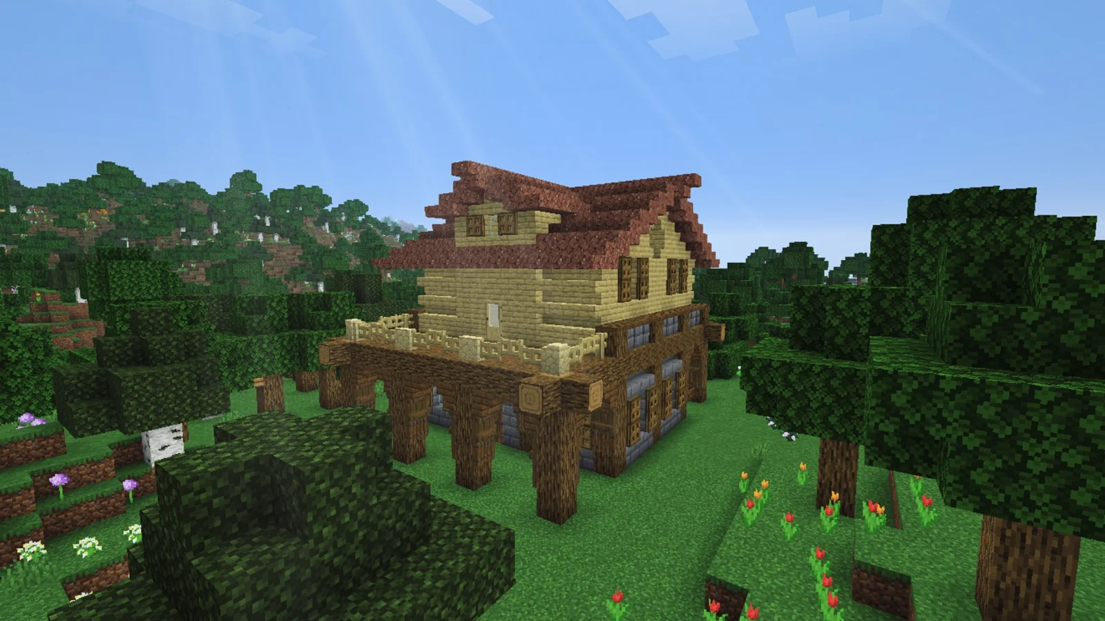 Rustic Lowland House - Basic Version | MineSchematic