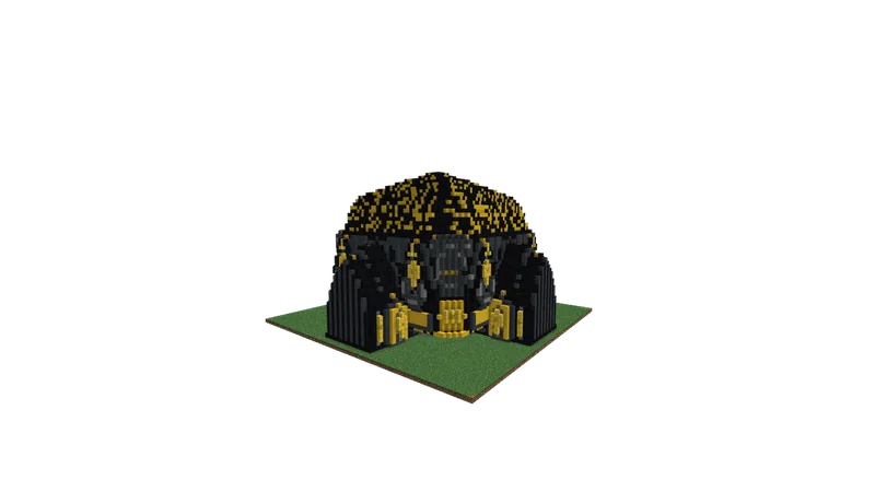 Black and Gold Dome Structure